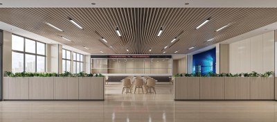 现代公司员工食堂3D模型下载